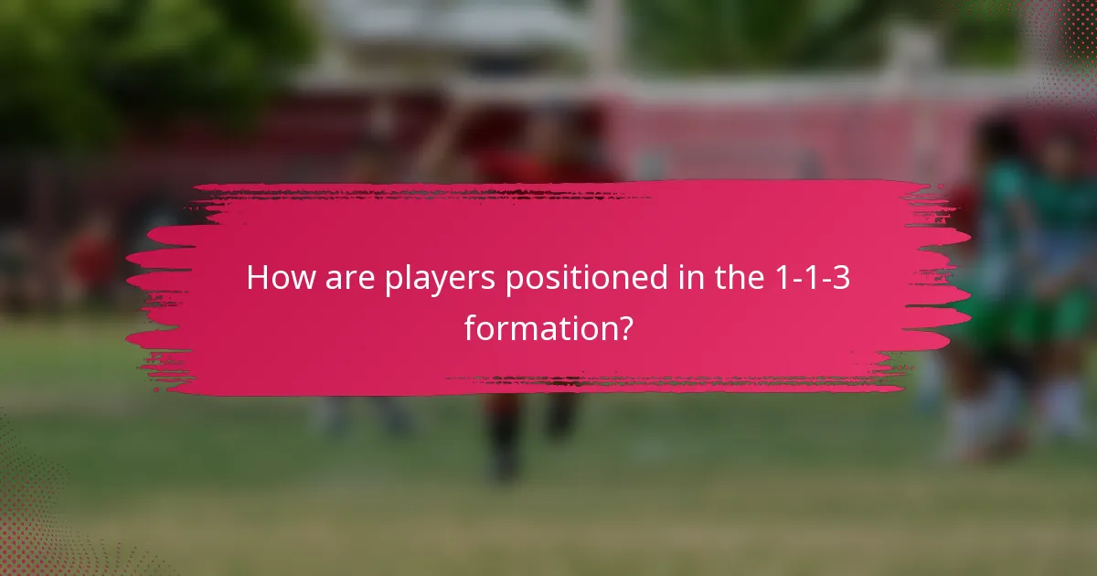 How are players positioned in the 1-1-3 formation?