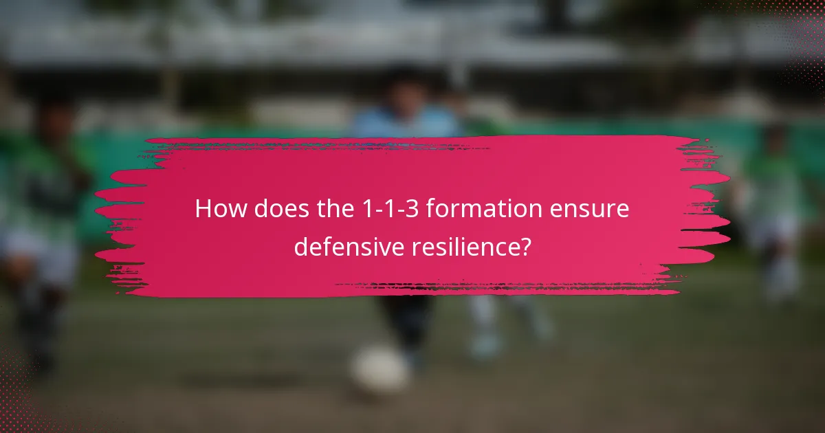 How does the 1-1-3 formation ensure defensive resilience?