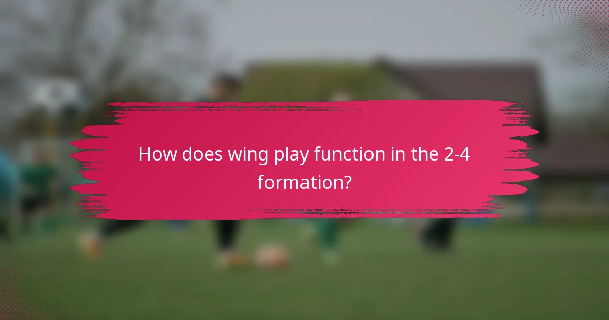 How does wing play function in the 2-4 formation?